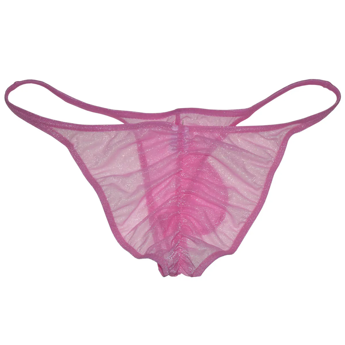 Sexy Mens Sheer Organdy Half Hip Briefs See-through Thongs Pouch Mini Bikini Tangas Breathable Underwear Sissy Panties Lingerie