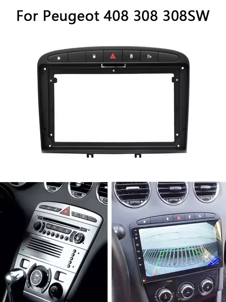 9inchCar Radio Frame Damage-free Special Kit With Canbus For 2007-2013 PEUGEOT 308/ 408 Android Car Stereo Accessories