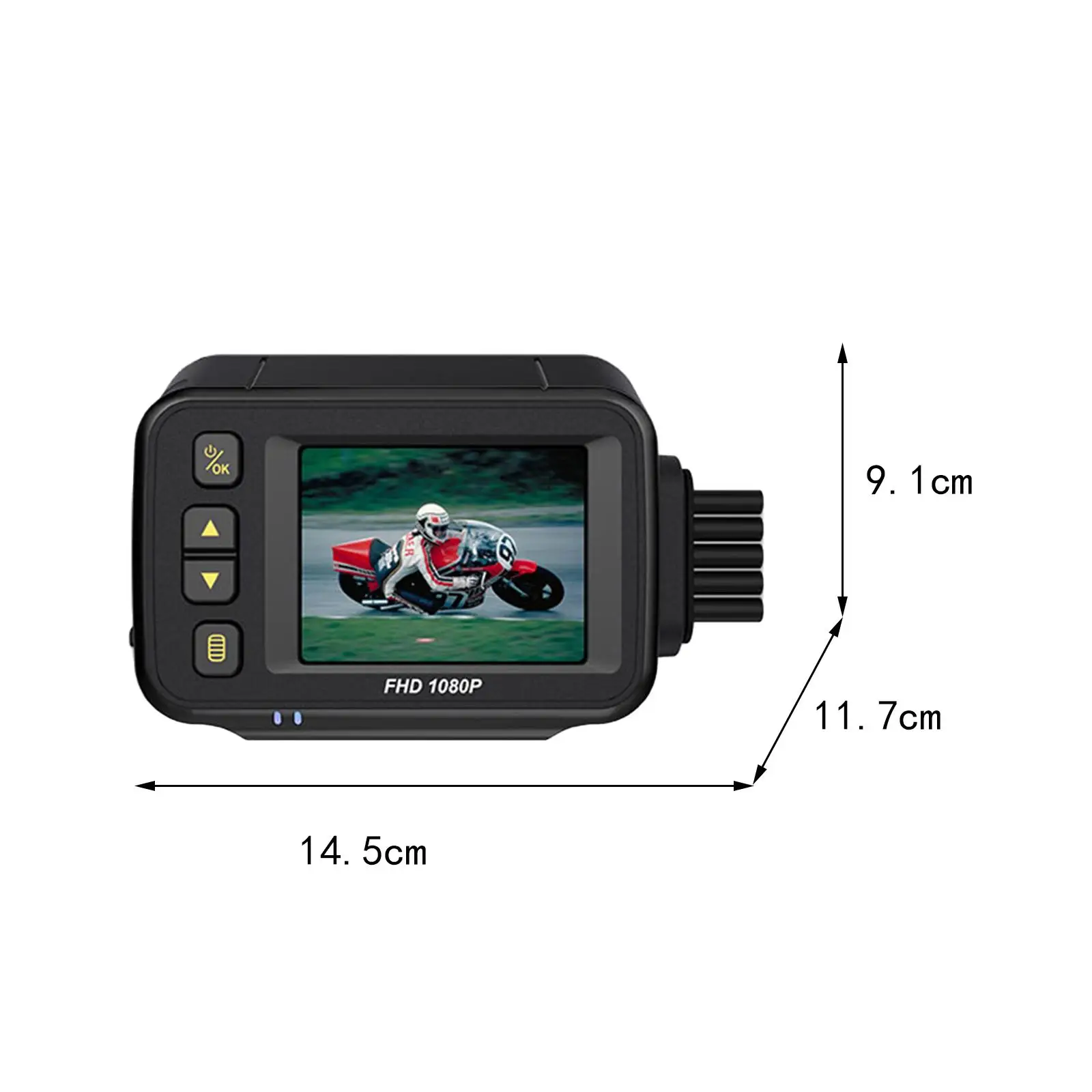 Driving Recorder 720P Front Rear Motion 2in Display Screen 90 Rear with Screws LCD Display Loop Recording Motorcycle Recorder