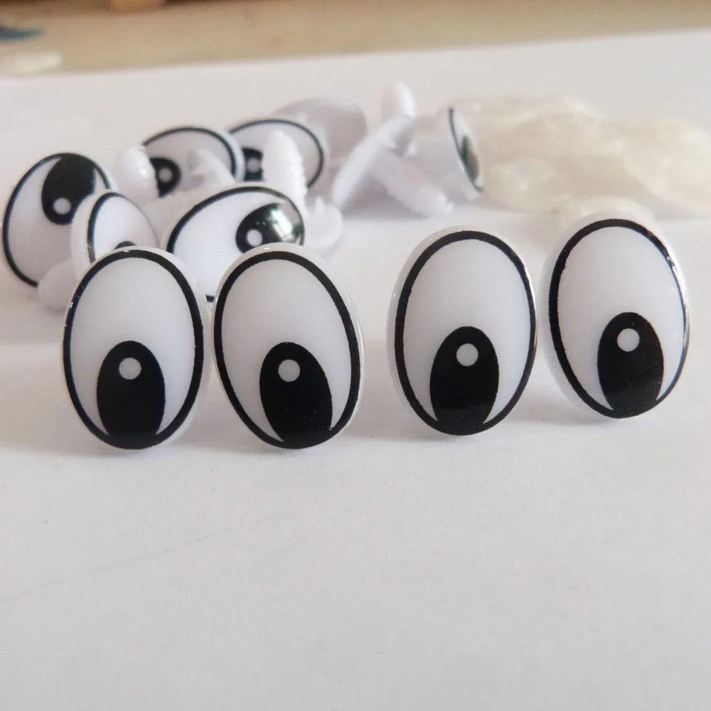 fashion 15x20mm plastic safety animal toy comical eyes & hard  washer for diy doll findings-20pcs-50pcs-100pcs option