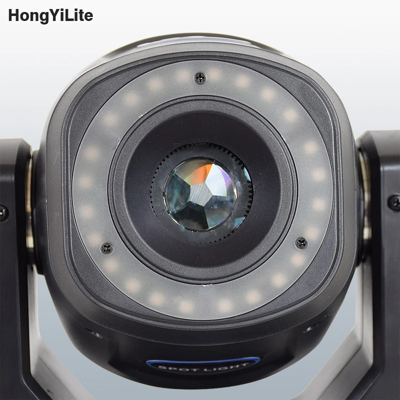 HongYiLite 2PCS 100W LED Moving Head With Ring Rotating Gobo Stage Light 5 Face Prism Spotlight For DJ Disco Bar Party Backlight