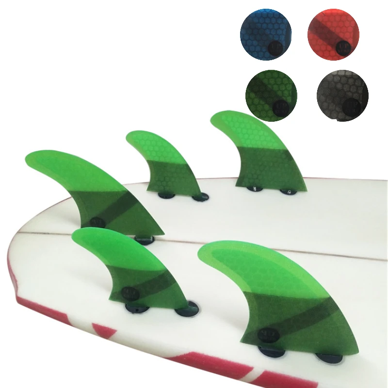 UPSURF FCS Fins M+GL 5pcs Honeycomb Surfboard Fins High Performance Surf Fins Multicolors Surfing 5 Fins Free Match