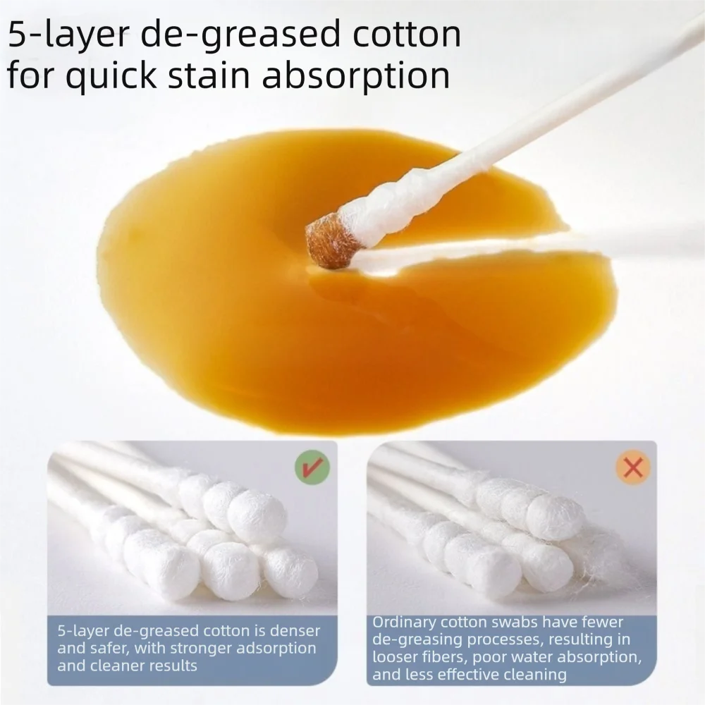 Convenient Double-headed Cotton Swabs Disposable with Packing Box Makeup Cotton Swabs Ear Cleaner Home Use