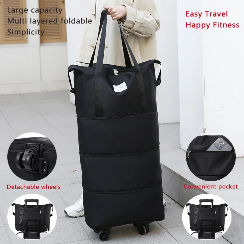 Giant Rolling Travel Duffel Bag - Spacious, Lightweight Luggage Bag With Wheels Portable Overnight Bag，Weekend Travel bag