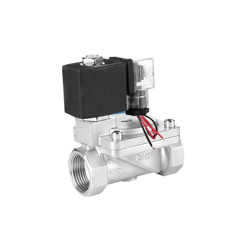 304 stainless steel high-pressure solenoid valve waterproof coil pilot diaphragm electronic control switch AC220V DC24V