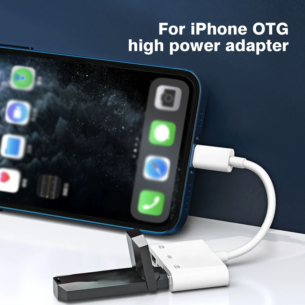 Lightning to Lightning Dual USB 3 in 1 Charging Transfer Adapter for iPhone 14 13 12 Pro iPad Camera Photo Data USB3.0 Converter