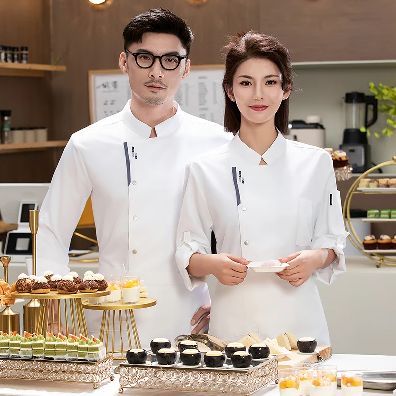 Food service Chef Uniform Kitchen Cooking Costume Restaurant Pizzaiolo  Cook Jackets Bakery Cafe Waiter Waitress Working Clothes