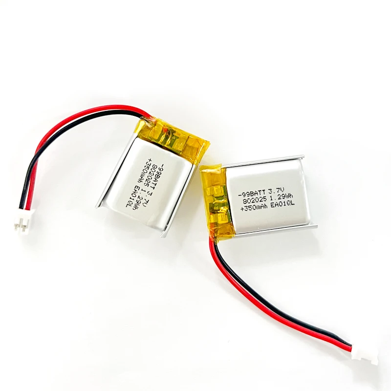 802025 3.7V 350mAh Bateria Lipo Litowo-Polimerowa Akumulator do MP3 MP4 Zabawek Słuchawek Bluetooth Głośników Myszy DVD GPS — zdjęcie produktu 3