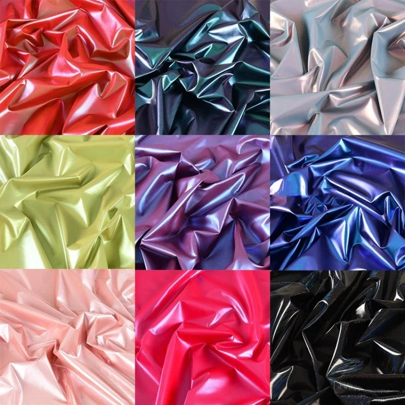 

Fantasy Two-color PU Leather Down Jacket Fabric Waterproof Wholesale Cloth Per Meter Apparel Sewing Diy Material