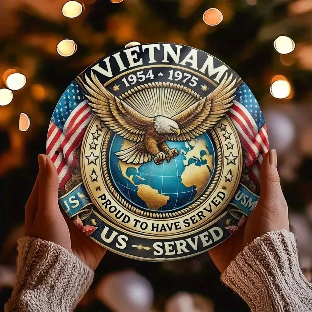 الاتجاه العسكري فيتنام ™   فيتنام 1954-1975 علامة معدنية تذكارية، لوحة فنية جدارية عسكرية عتيقة متينة