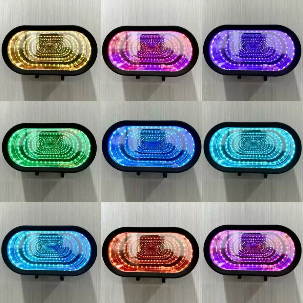 

Многофункциональный светодиодный ночник с эффектом бесконечного зеркала, простая установка, настенный держатель для ключей, прочный.