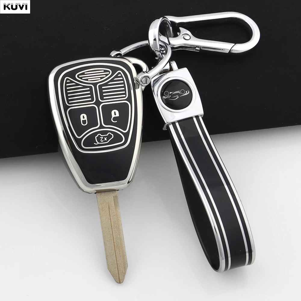 TPU Car Key Case Cover Fob Keychain Shell Fob For Jeep Wrangler Compass Patriot Liberty Chrysler 300 PT Dodge JCUV Caliber Nitro