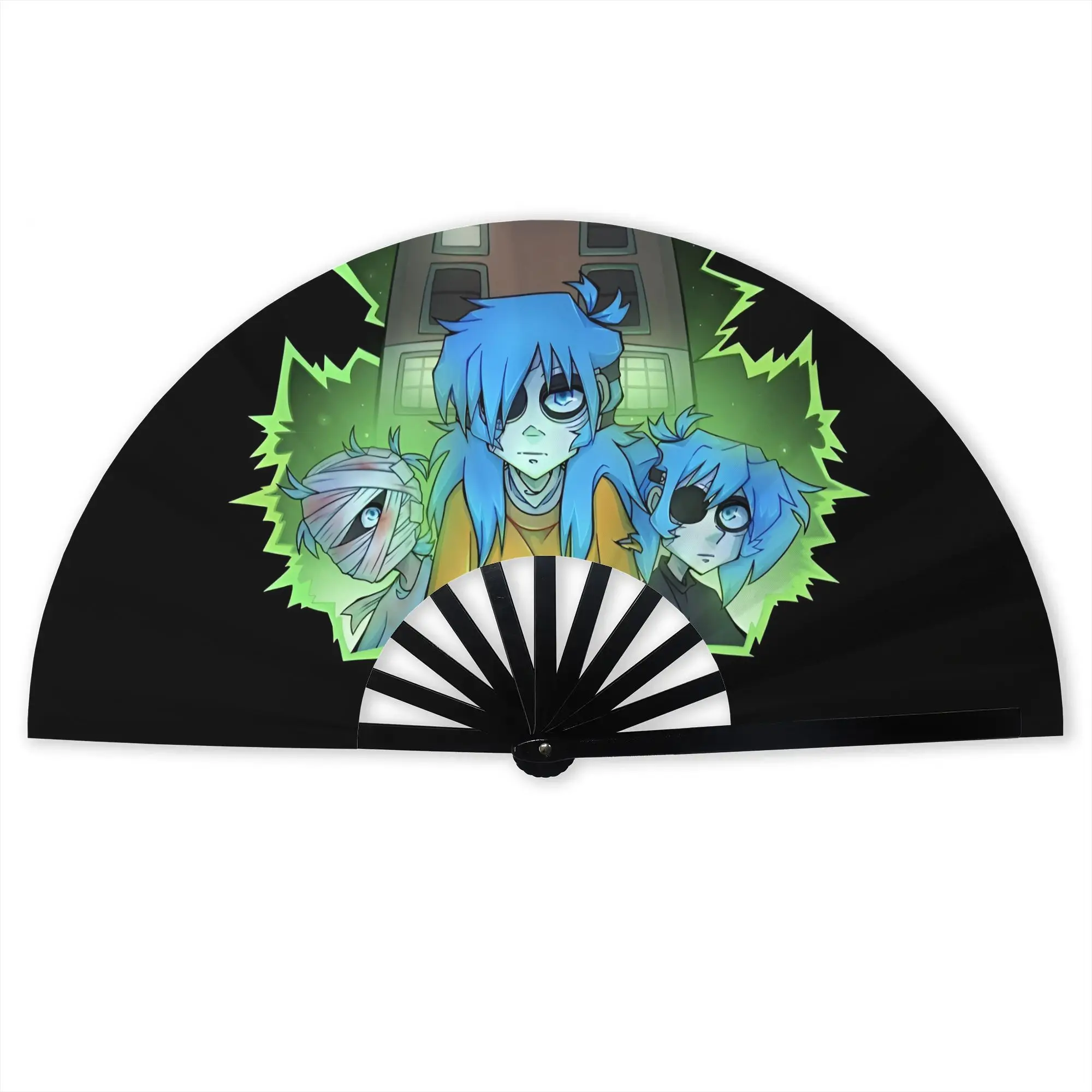 S-Sallyes Face Game Traditional Folding Fan Oriental Art  Mystery High-Quality Polyester Fans Gift Elegant Decorative Hand Fan