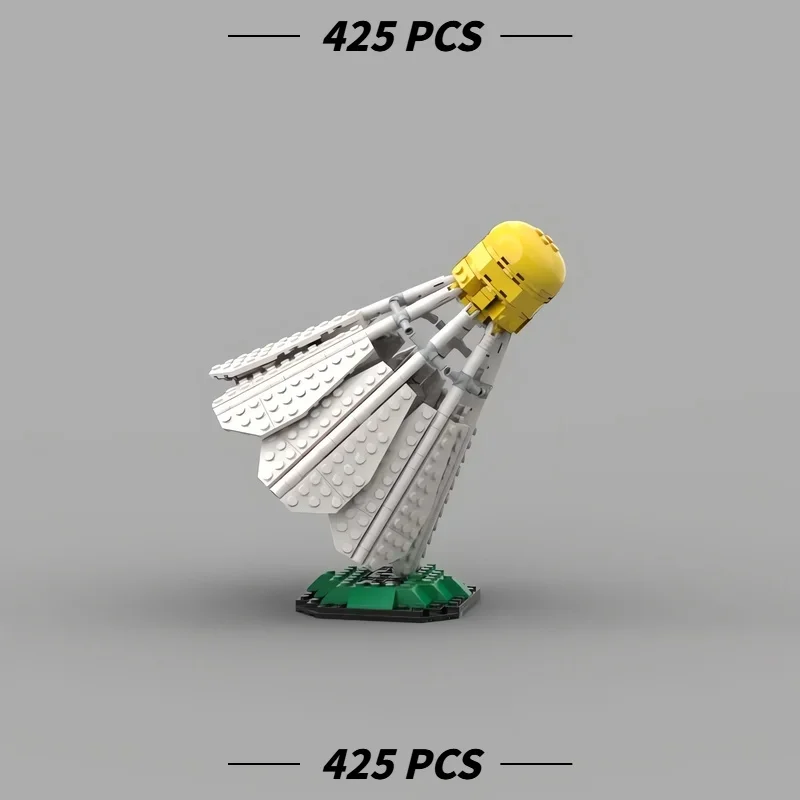 A Giant Shuttlecock MOC Sports Badminton Shuttlecock Model Building Blocks Creative Desktop Display Bricks Set