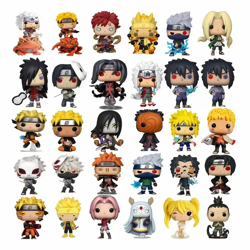 9cm Narutoed Anime Cute Action Figures Cartoon Figurine Uzumaki Uchiha Sasuke Haruno Sakura Pop Handmade Model Toy Kid Gift