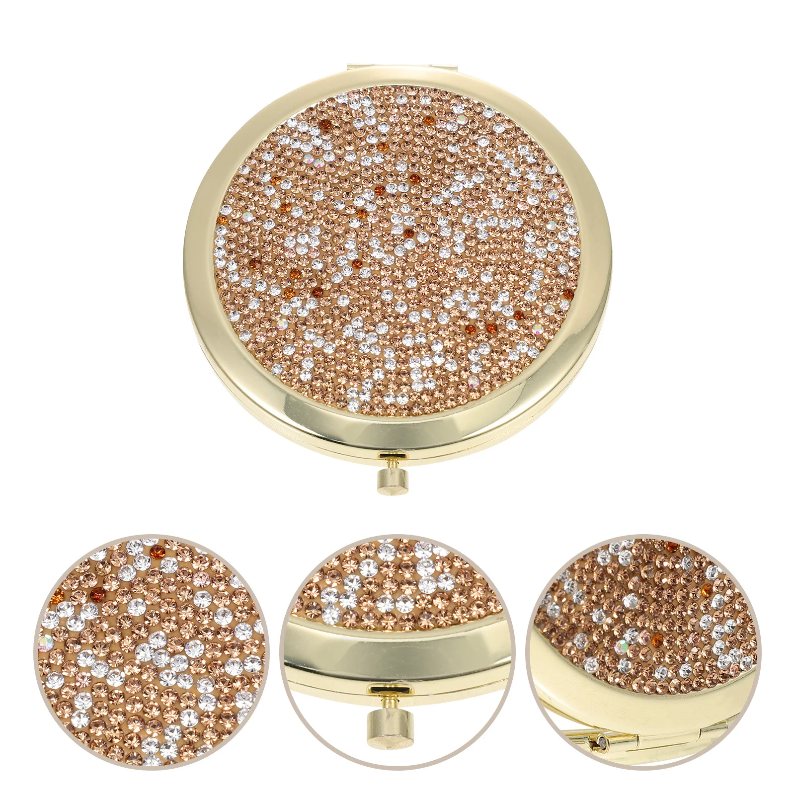 

Compact Two-Side Diamond Makeup Mirror Foldable Handheld Small Portable Pocket Mirror Travel Cosmetics Tool Gift