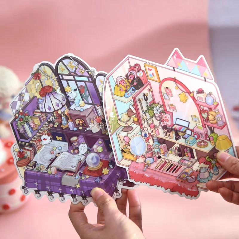 3Pcs/bag Stickers Corner Desk Series Delicate Desktop Layout Theme Stickers Scrapbooking Landscape Fun