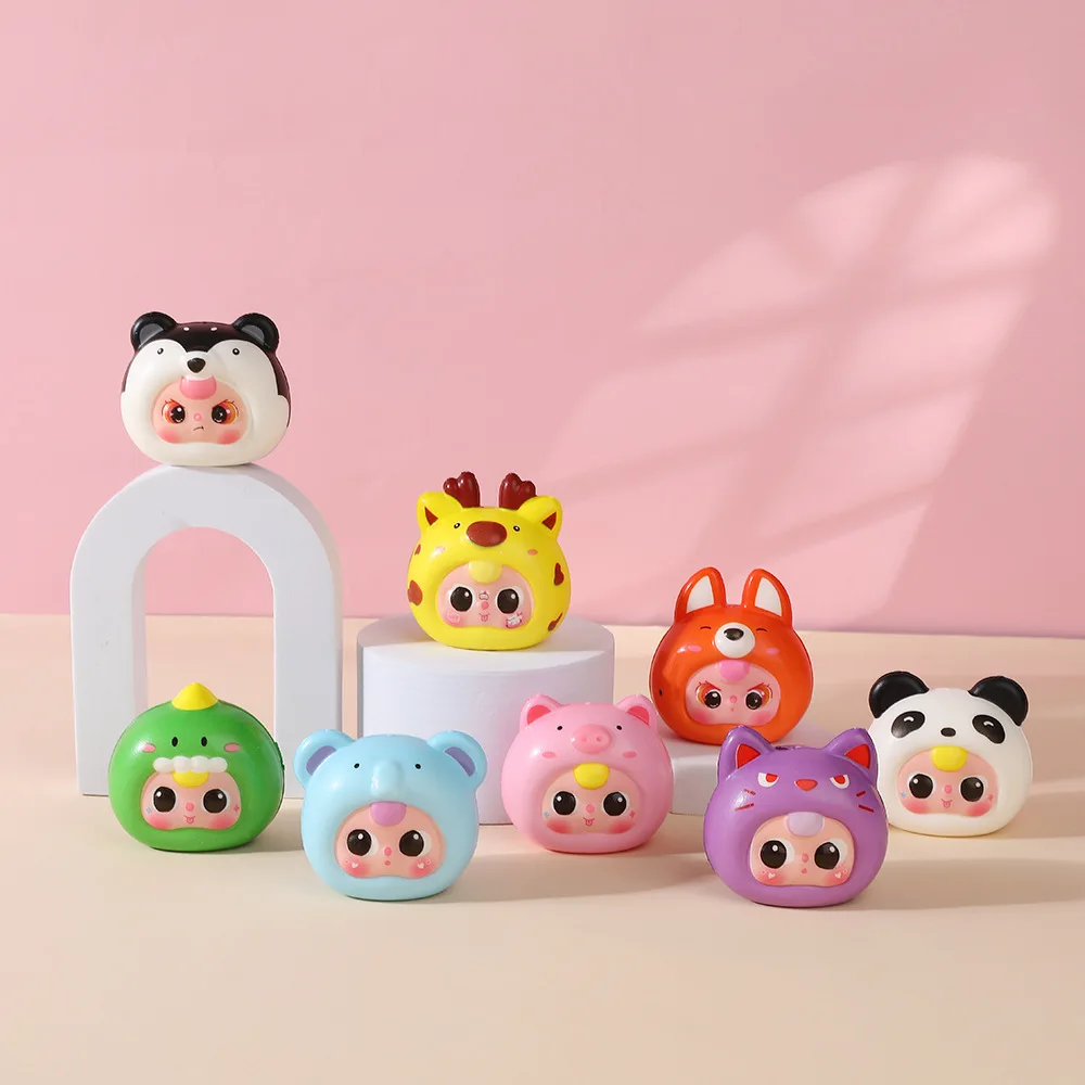 

8pcsWholesale of slow-bouncing and cute cartoon children's desk figurines and toys to relieve stress and release