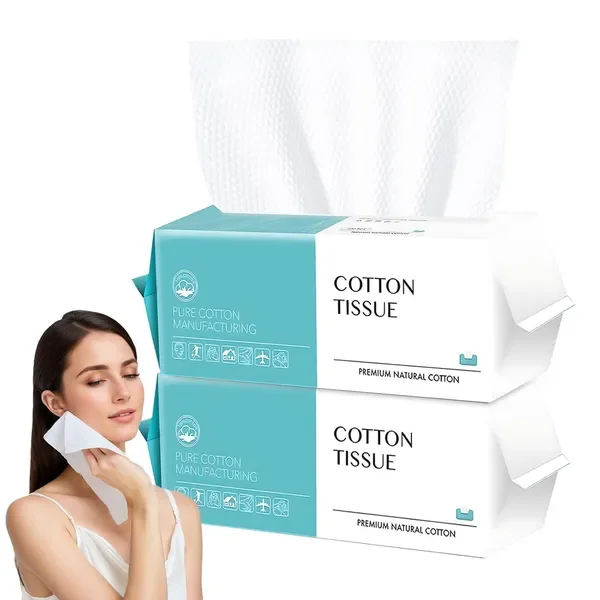 

Disposable Face Towel 200 Count, Soft Cotton Facial Wipes for Skincare, Makeup Removal & Cleansing