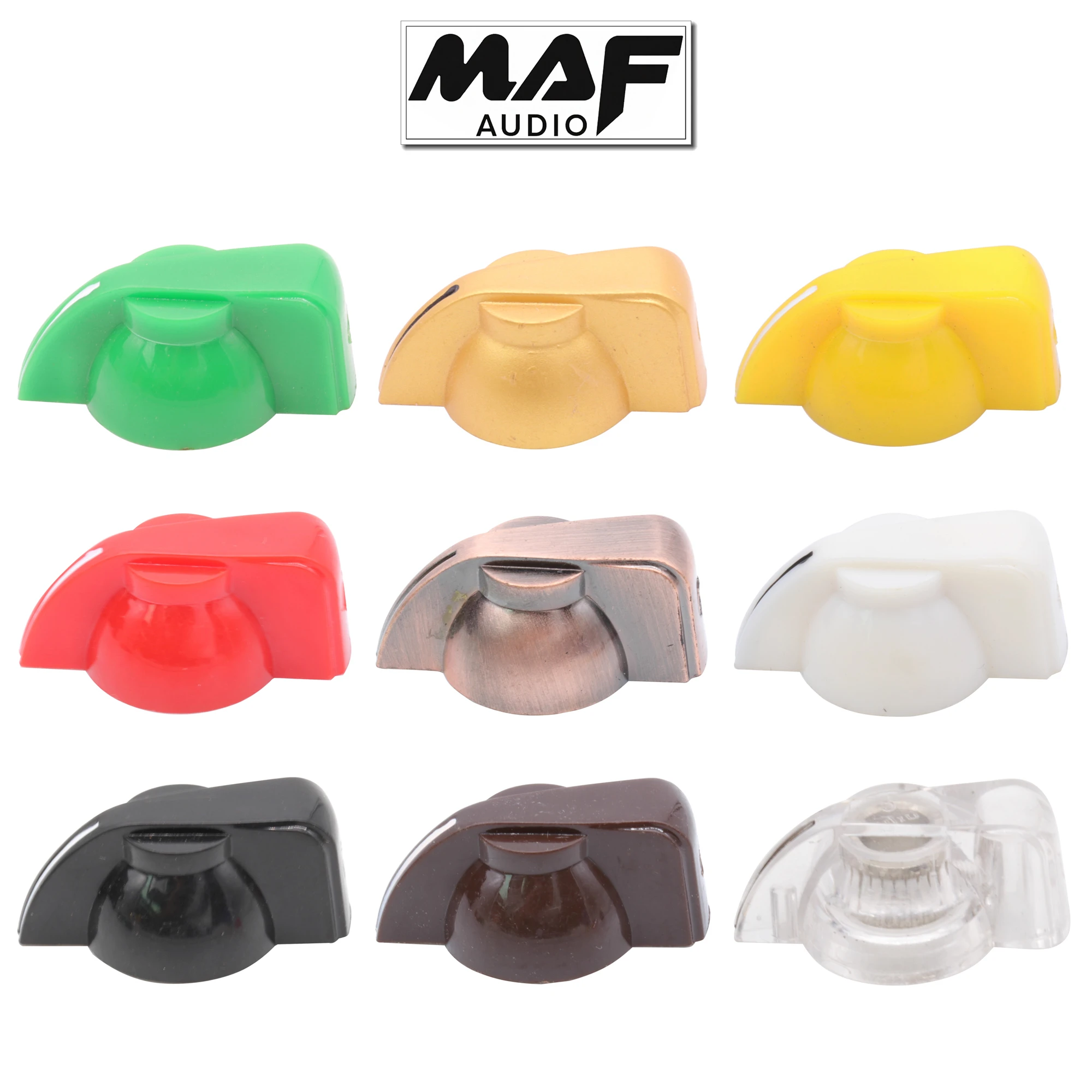 

10pcs Chicken Head Knob Red White Plastic Pointer Knob Rotary Switch Button ON OFF Handle Volume Potentiometer DJ Radio AMP