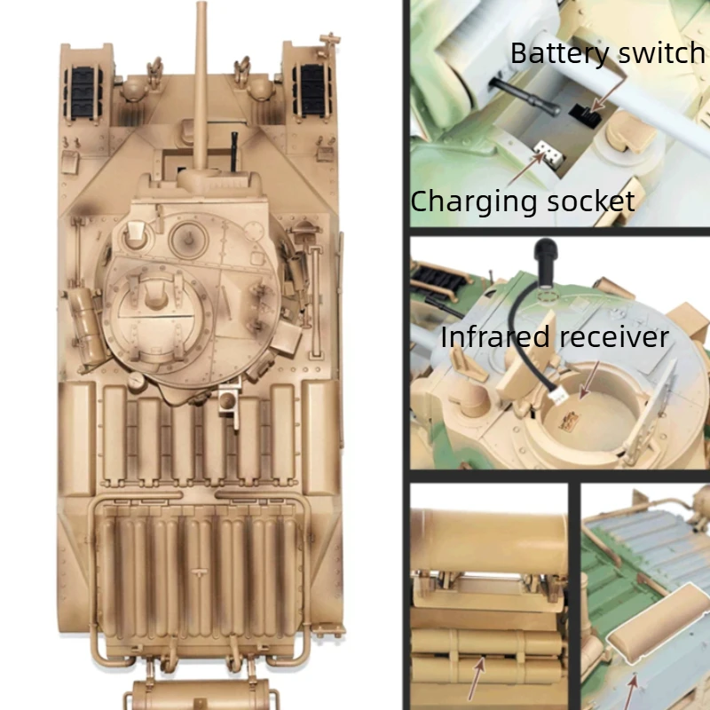 1/16 RC Tank Model 2.4GH Remote Control Tracked Simulation Armored Vehicle Electric Toy Car Collectible and Gift Option