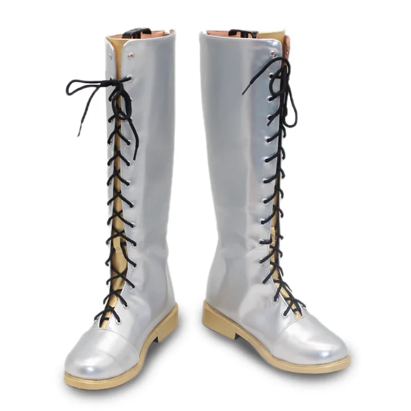 Anime Demon Hunters Rumi Anime Cosplay Schoenen Laarzen KPOP Huntrix Sliver Lange Laars Halloween Carnaval Party Props Voor Vrouwen Mannen