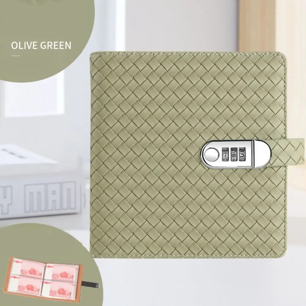 Emboss FWeaving Texture Envelop Savings Challenges Book 50Sheets Savings Handbook Saving Money Binder Account Book PU Leather