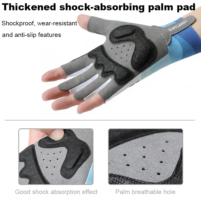 

Тонкие велосипедные перчатки TRALOW без пальцев, унисекс, противоскользящие, амортизирующие, дышащие, идеально подходят для рыбалки, бега, активного отдыха на природе