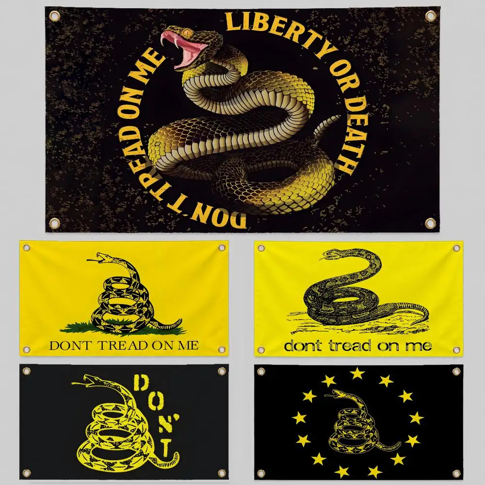 History Gadsden Flag Don't Tread On Me Flags Wall Hanging Background Flag Wall Decor Banners for Outdoor Bedroom Dorm Room Decor