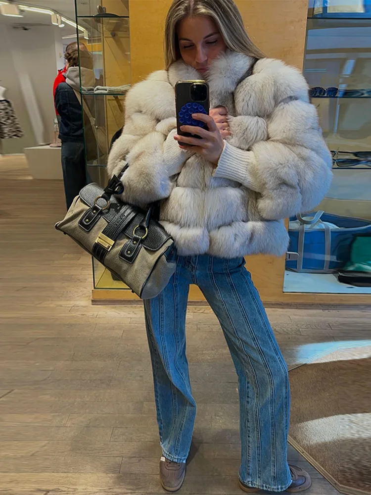 Women's Faux Furry Coat Fashion Autumn Winter Woman Round Neck Short Artificial Fur Jacket Ladies Thick Warm Outerwear 2025 New