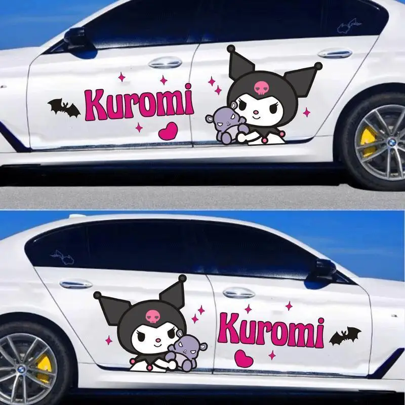 Sanrio Kuromi Car Film for All Cars Kuromi Cartoon Creative Decoration Body Stickers Cute Car Accessories