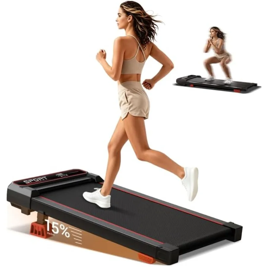 15 Incline Walking Pad with Vibration Plate for home fitness, ABS and steel construction, black, compact foldable design with q