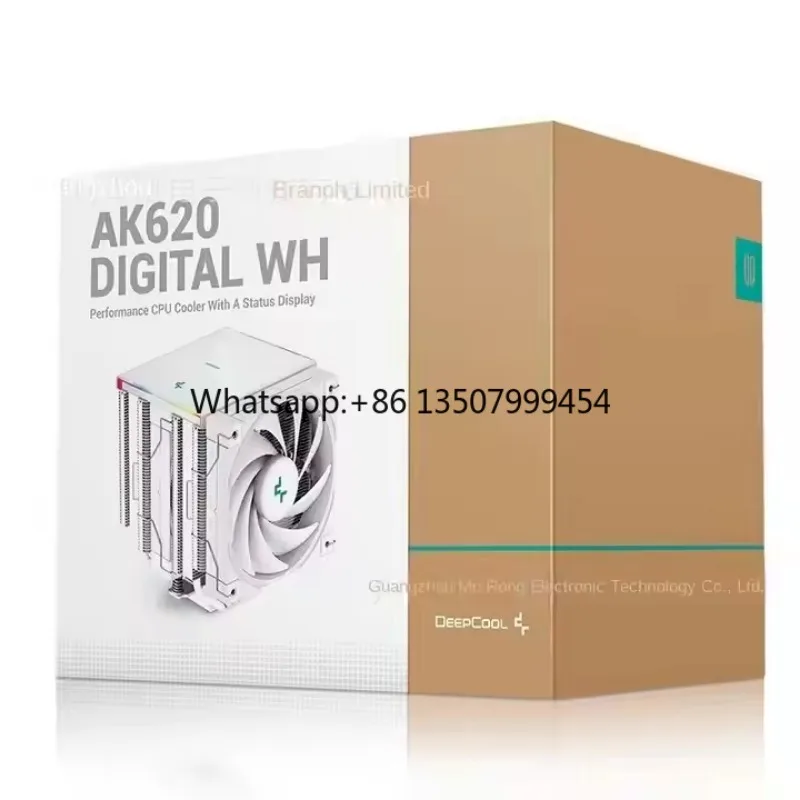 

DEEPCOOL Ice Cube AK620 Smart Digital Display CPU Cooler Real Time Temp Control 6 Heatpipes Colorful LED Fluid Bearing Cooling