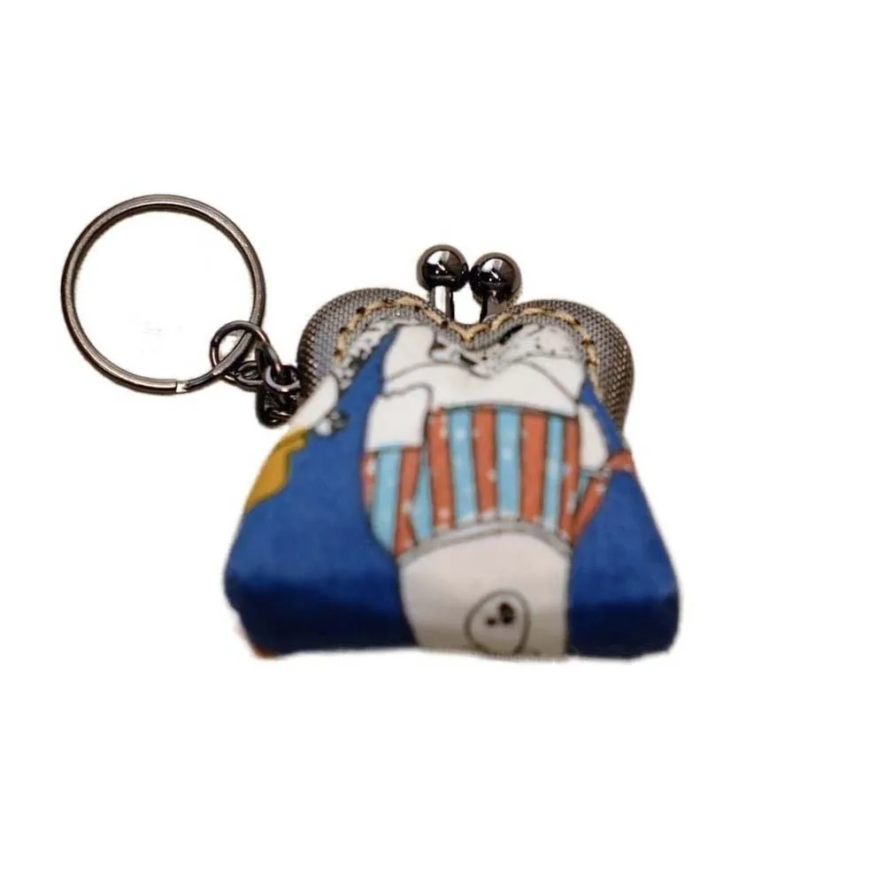 Creative Embroidered Brocade Coin Purse Small Pocket Thickened Cotton Mini Pouch Polyester Anti-lost Key Ring Packet Girls