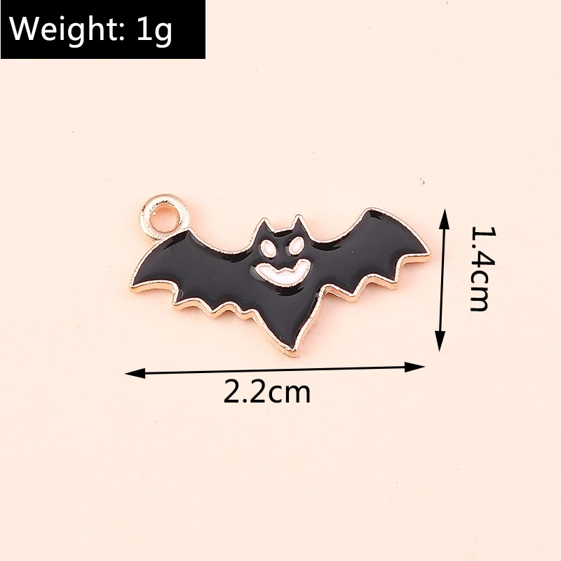 10 teile/los Mix Emaille Halloween Geist Kürbis Fledermaus Charms Anhänger für Schmuck Machen Frauen Mode Ohrringe Halsketten Handwerk Geschenk – Detail 4