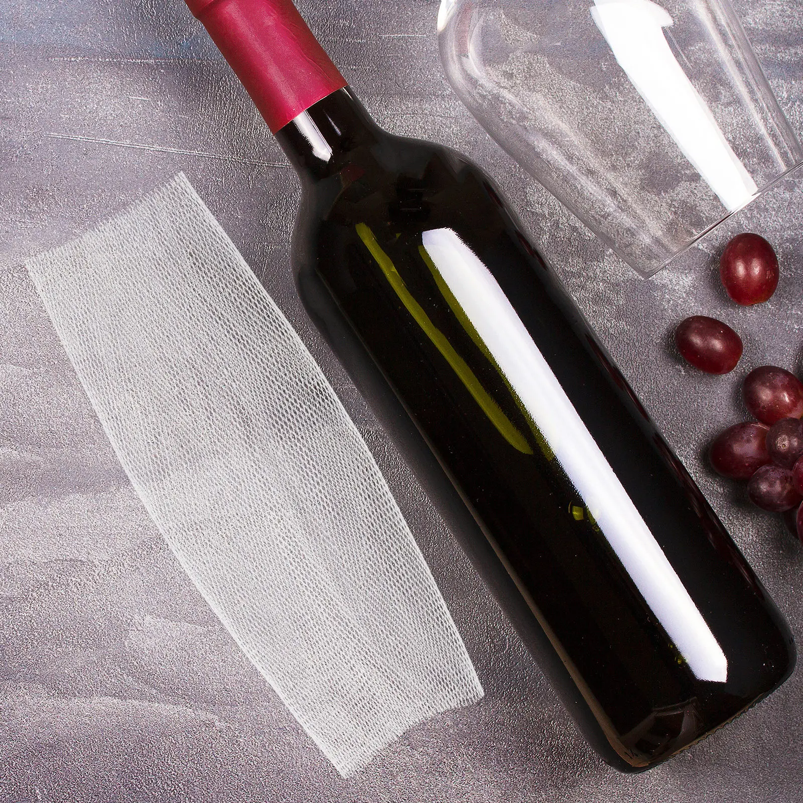 200Pcs Mesh Wine Bottle Sleeves Stretchy Elastic Protective Netting Sleeve for Glass Bottles Wine Shipping Moving Storage Bottle