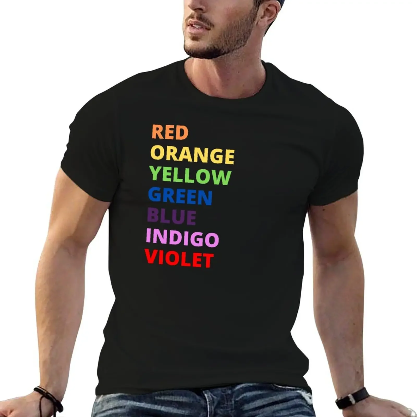 

Rainbow colours Stroop effect, optical illusion and colour test T-Shirt anime figures fashion shirts Men's t shirts