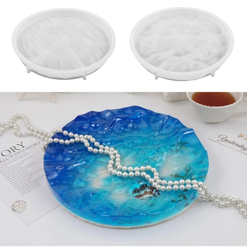 

Wavy Coaster Silicone Mold DIY Ashtray Cement Plaster Tray Mould Coaster Epoxy Resin Casting Molds Craft Home Decoration