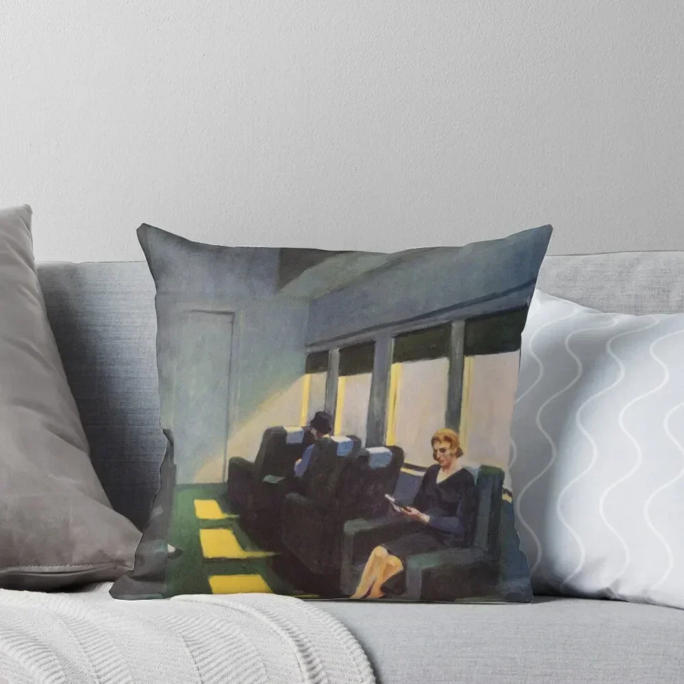 Chair Car by Edward Hopper 1965 Throw Pillow anime girl Pillow Case pillow