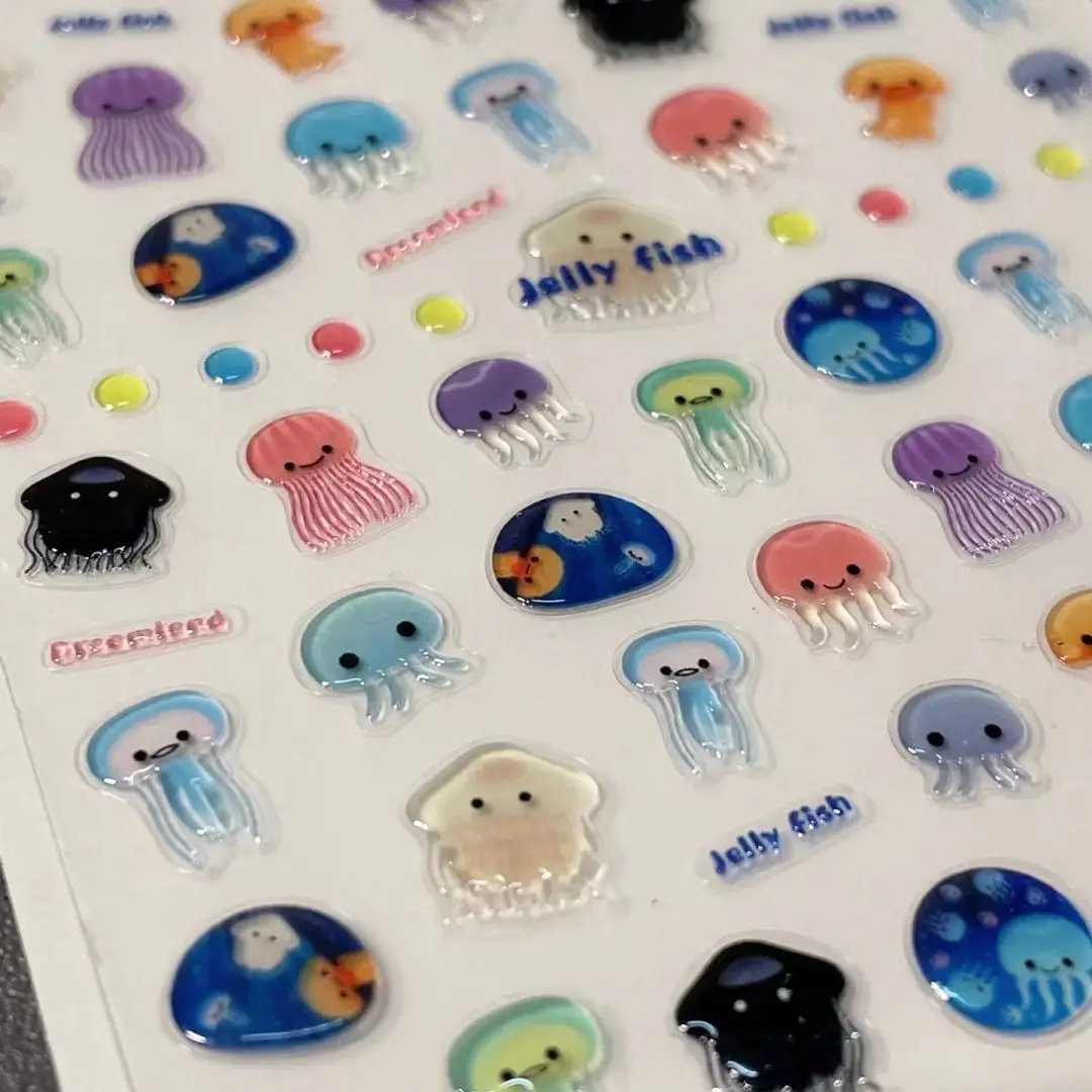 

Colorful Jellyfish Nail Art Stickers Ocean Cute Nail Art Jelly Internet Celebrities Ins New Nail Stickers