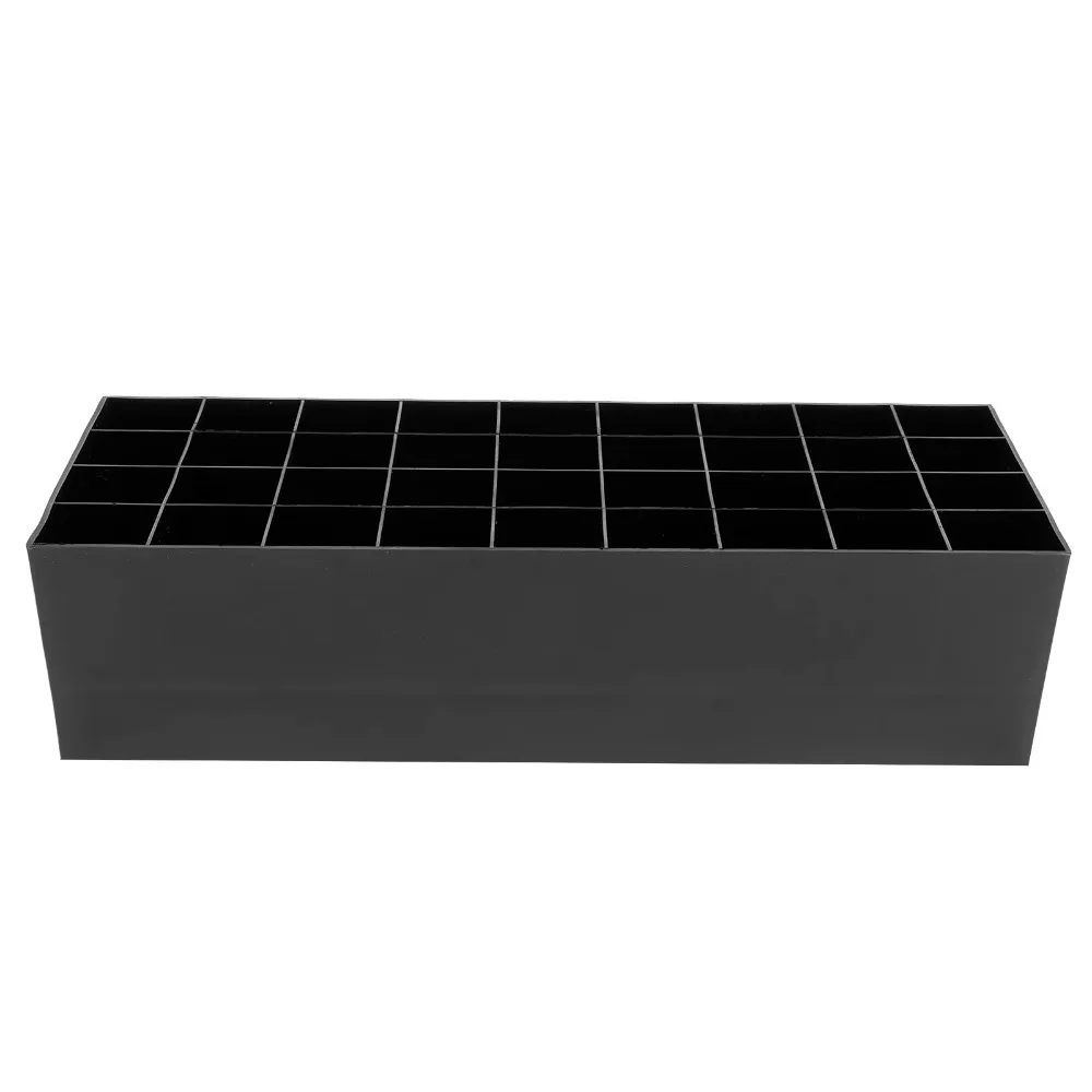 Plastic Makeup Organizer Box 36 Grids Black Cosmetic Display Stand Simple Multi-Compartment Lipstick Storage Rack