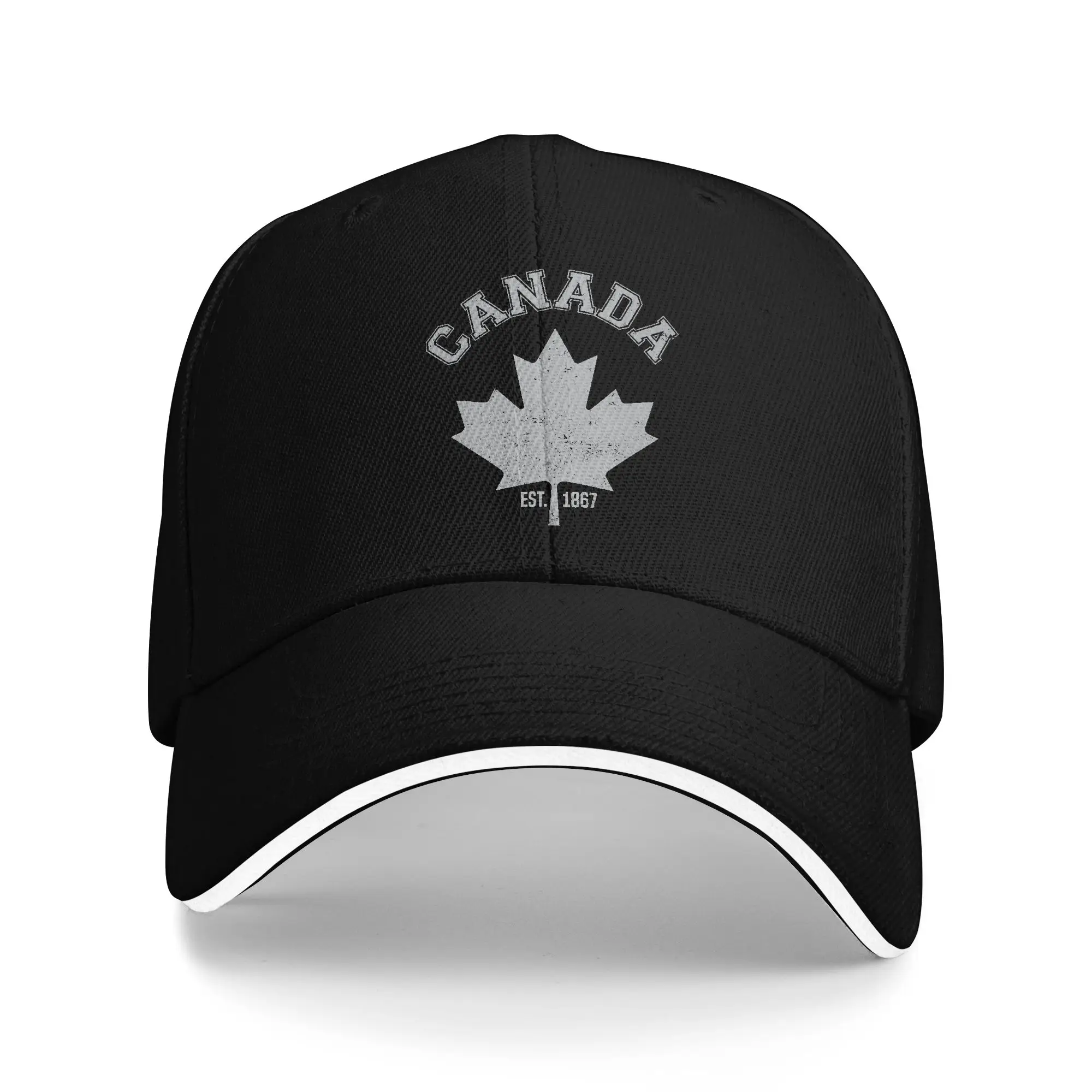 Spring Casual Baseball Cap Cute Canada EST 1867 Canada Flag Running Hippie Hip Hop Hats For Men Adjustable  Design Baseball Caps