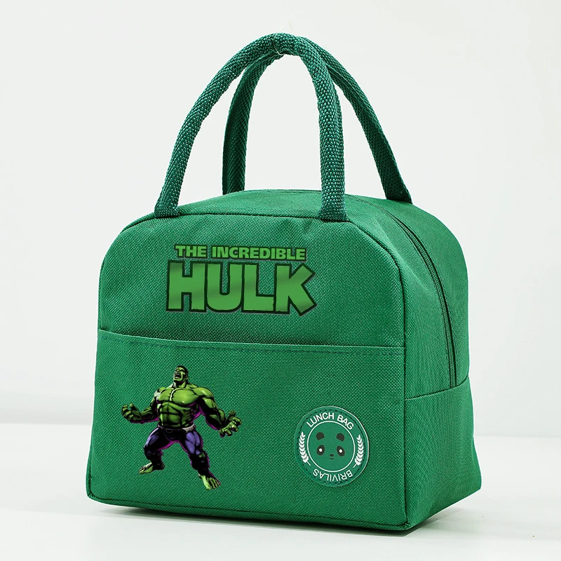 Hulk Marvel Lunch Hand Bag Childern\'s Teenage Cute Lunch Box Men Women Office Thermal Insulat Case Kid Gift Disney Movie Cartoon