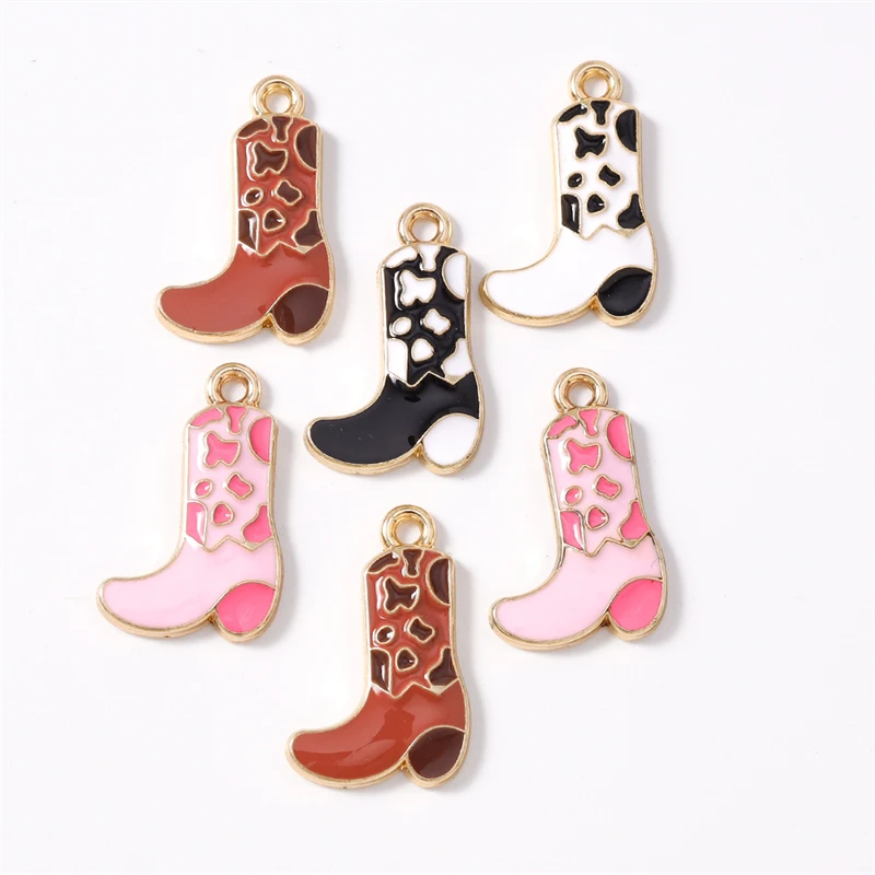 Duarte 20 Teile/los Nette Emaille Cowboy Stiefel Charms Anhänger für Schmuck Machen Ohrringe Halsketten Armbänder DIY Handwerk Zubehör – Detail 9