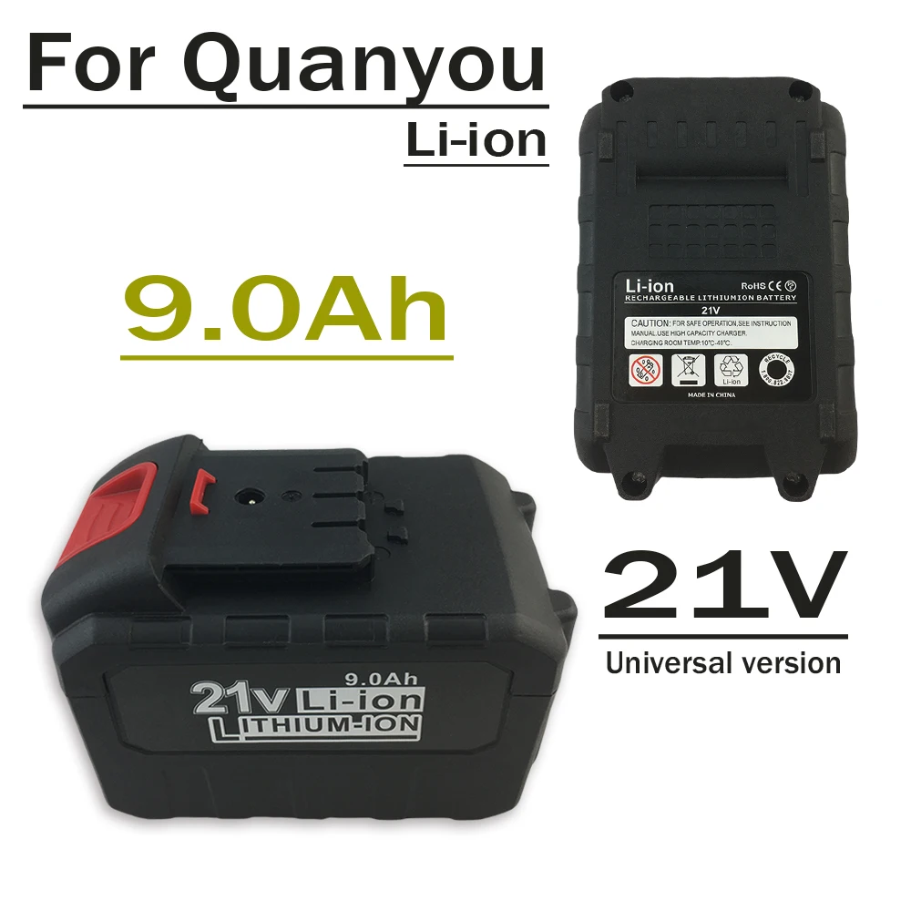 

For Quanyou 21V 9.0Ah Li-ion Battery Chainsaw Angle Grinder, Electric Wrench Tool, Specialized Air Cannon Machine Battery