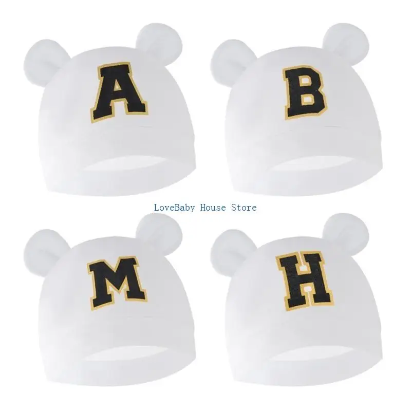 

BX0D Baby Hat Letter Printed Nursery Hospital Hat Autumn Toddler Cotton Hat