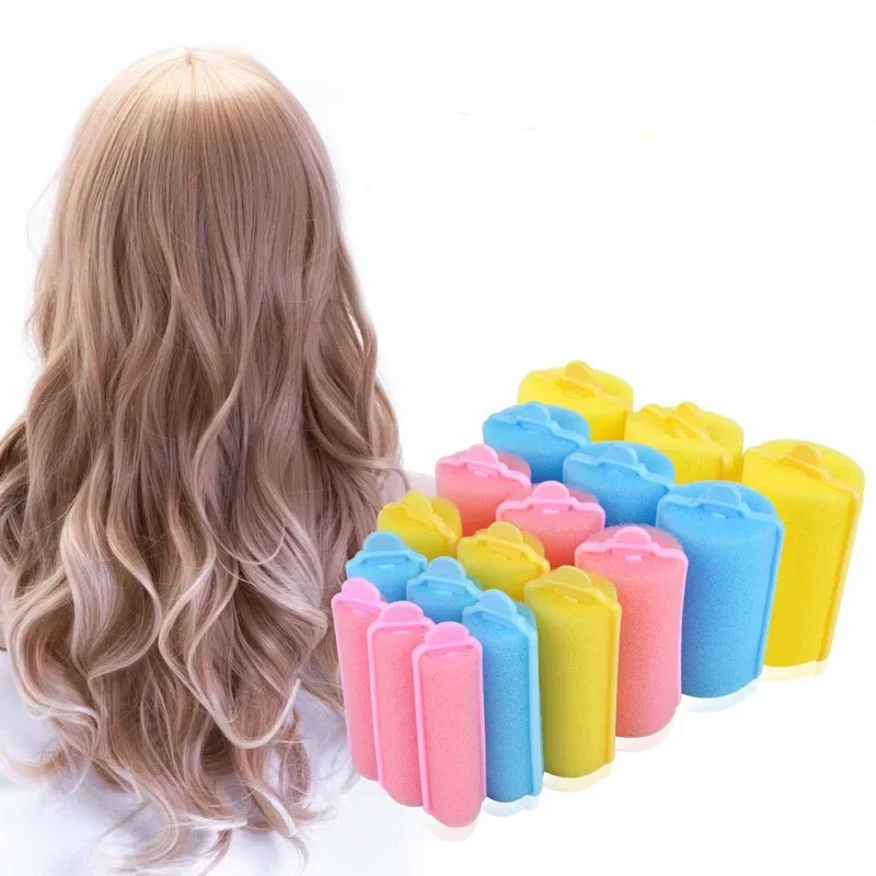 6-14pcs Magic Sponge Foam Hair Rollers Styling Women Not Hurt Hair Heatless Curlers Cushion Salon DIY Barber Curler Tool