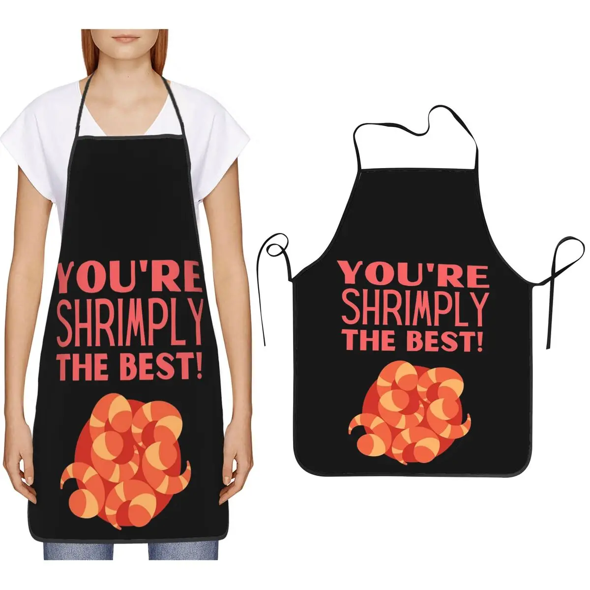 You'er Shrimply The Best 1 Avental de Cozinha para Chef, para Culinária, Limpeza e Pintura, para Mulheres e Homens