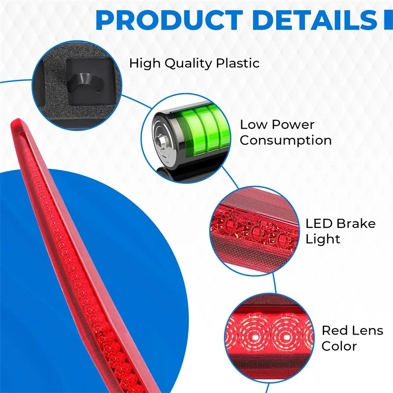 

Third 3rd Brake Light Tail 25844853 Spare Part Red Len Color Rear Lighting Assembly Vehicles High Mount For 2006-2011