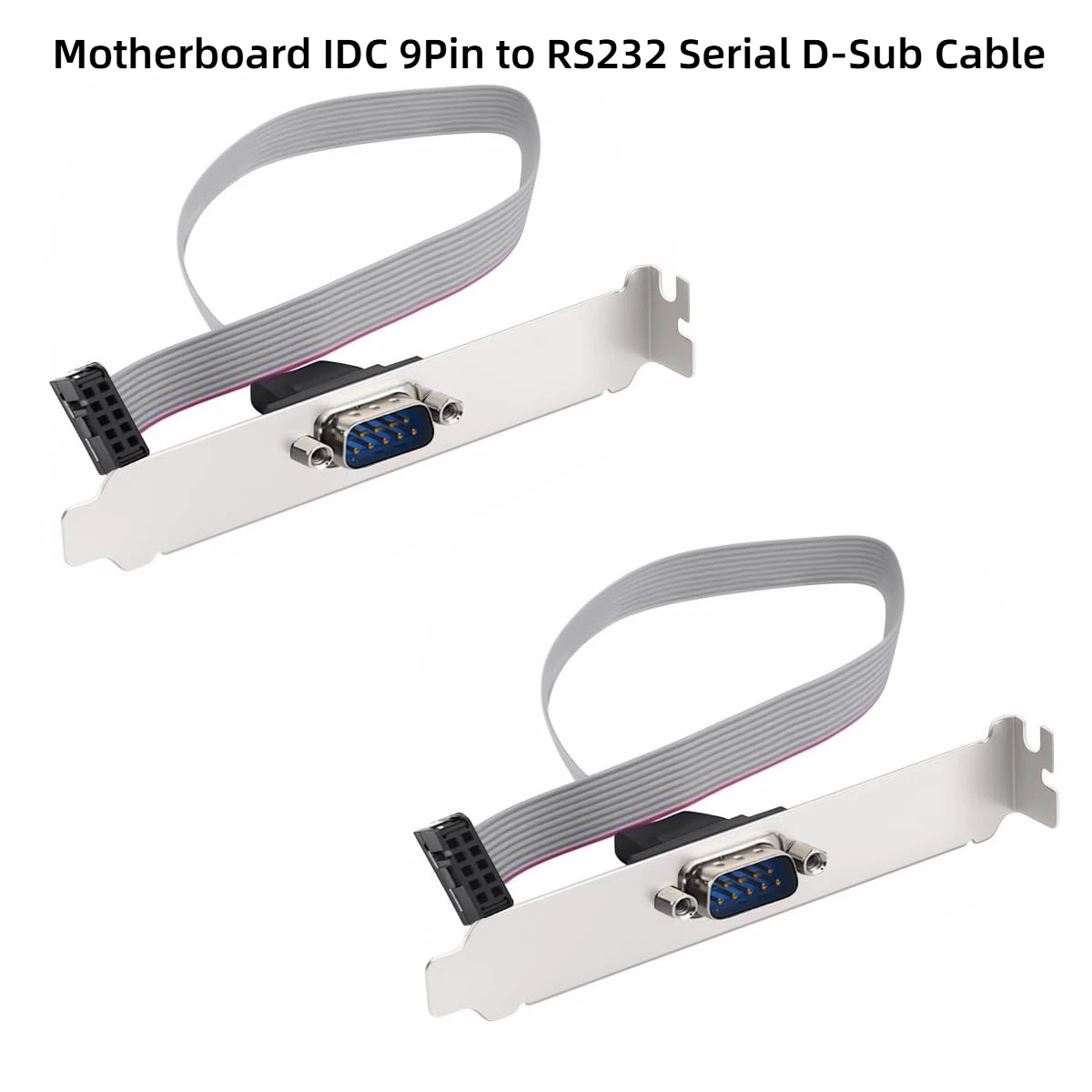 

RS232 Serial D-Sub DB9 9Pin Male to 10Pin IDC Female Motherboard Header Connector Adapter Flat Ribbon Cable with 12cm Bracket